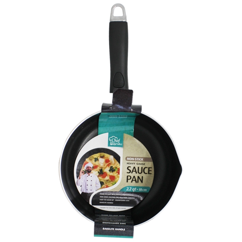 2.2QT NONSTICK SAUCE PAN W/TWO MOUTH-12