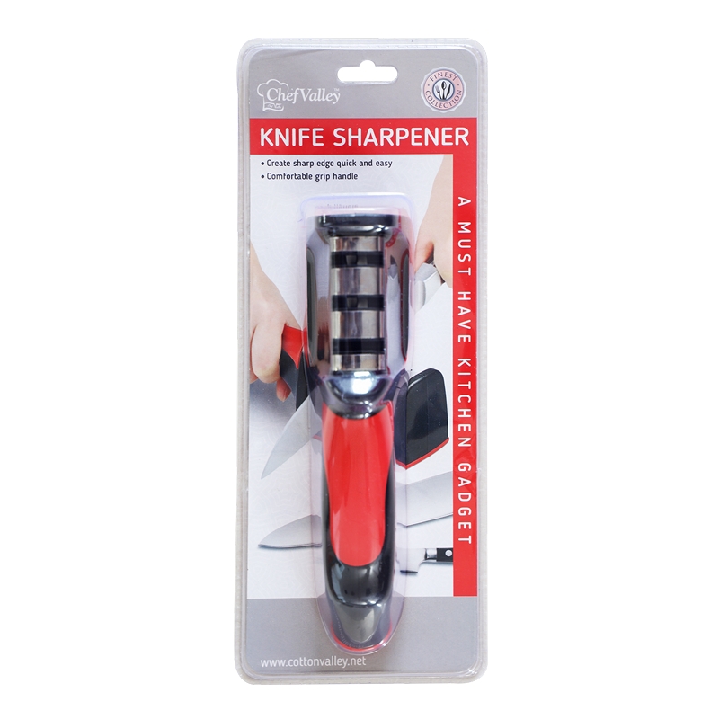 KNIFE SHARPNER WITH RED HANDLE-12