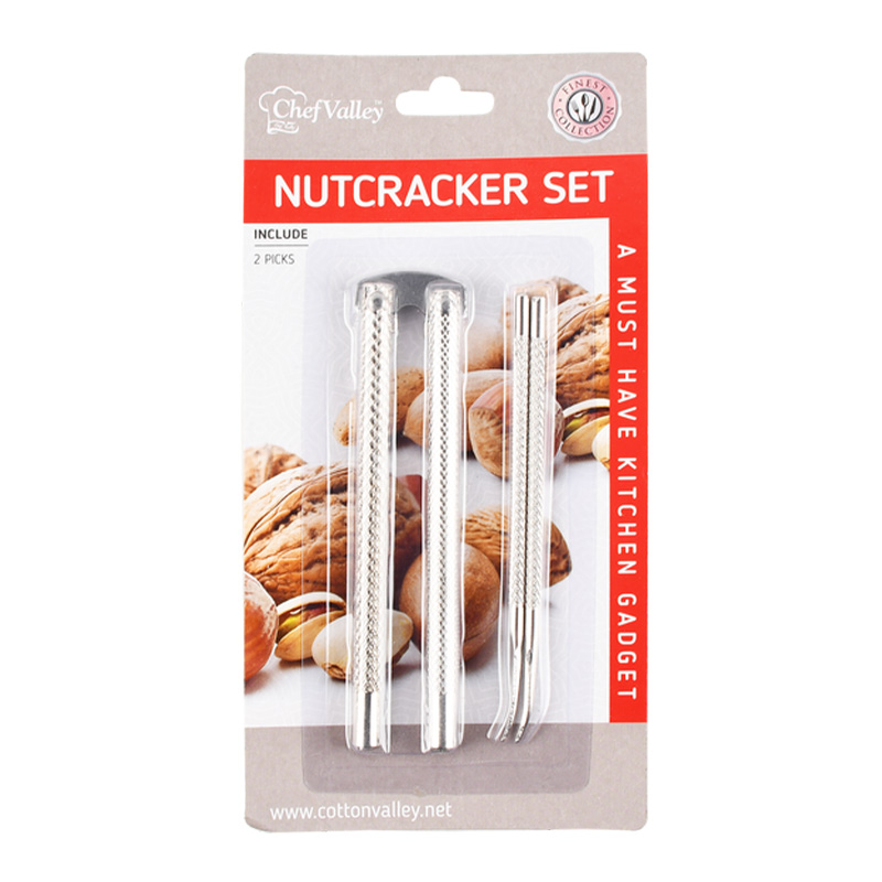 NICKLE PLATED NUT CRACKER W/2 STICKS -24