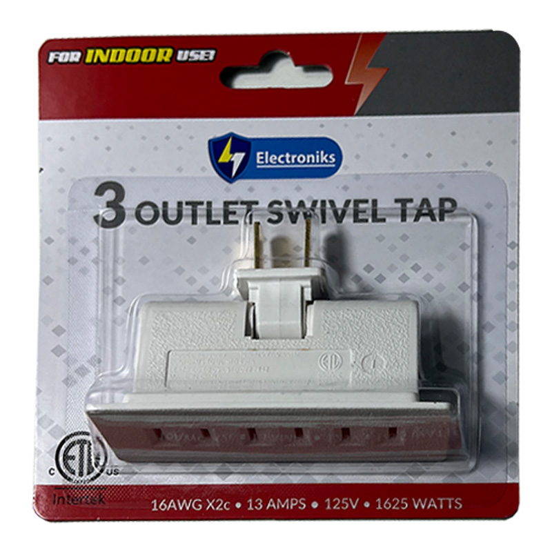 03 OUTLETS 02PINS SWIVEL ADAPTER-12/24