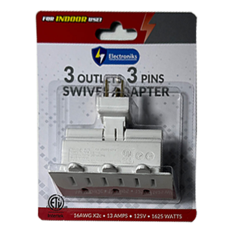 03 OUTLETS 03PINS SWIVEL ADAPTER - 12/24
