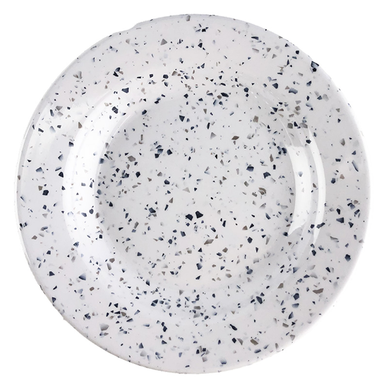9" MARBLE DOTED MELAMINE SOUP PLATE-24