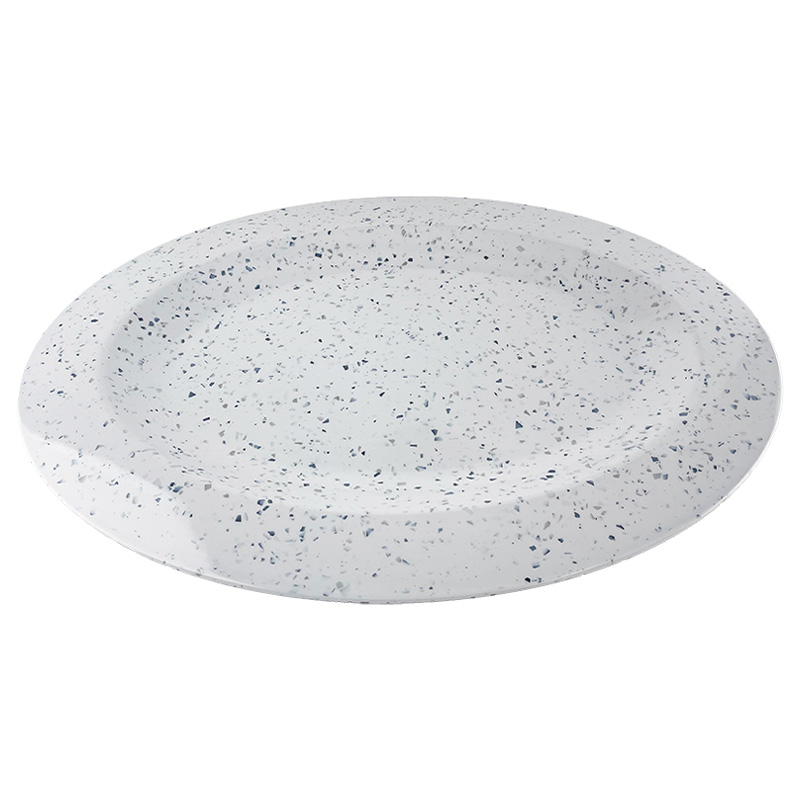 18" MARBLE DOTED MELAMINE OVAL PLATE-24