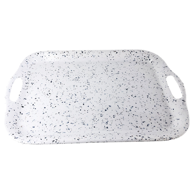 18" MARBLE DOTED MLAMINE SERVING TRAY-24