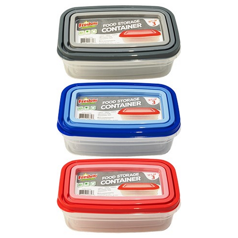 SET OF 3 FOOD STORAGE CONTAINER RECT-60