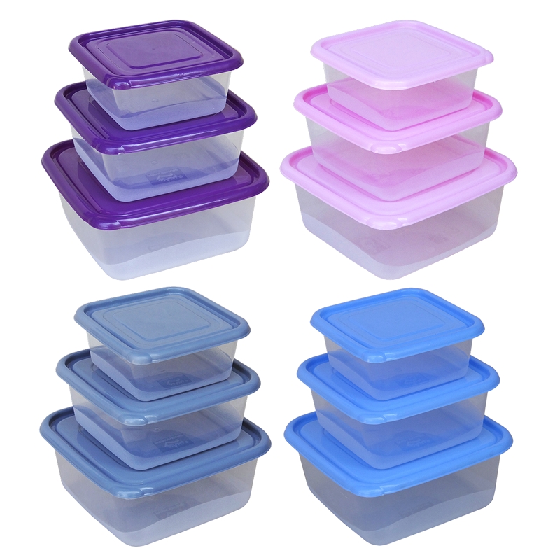SET OF 3 PLASTIC FOOD CONTAINER SQRE-48