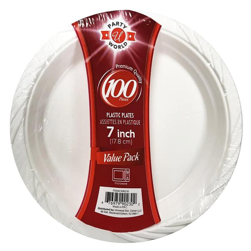 7 WHITE MICROWAVE PLATE 100 CT-12