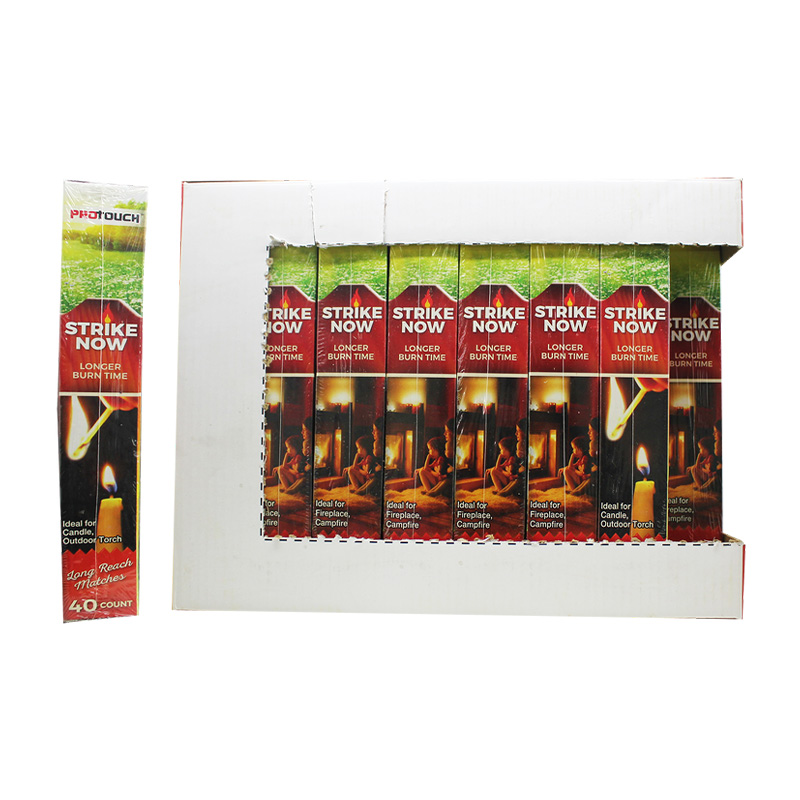 8'' 40CT 1PK BBQ/ FIRE PLACE MATCHES -48