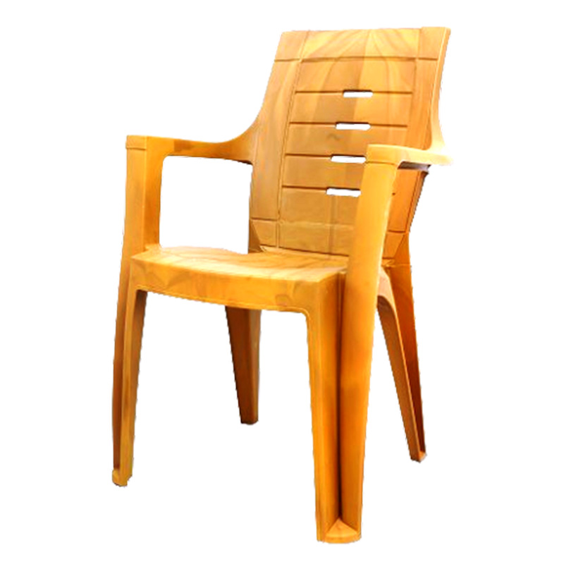 NEW PLASTIC CHAIR WOODEN BROWN - 4